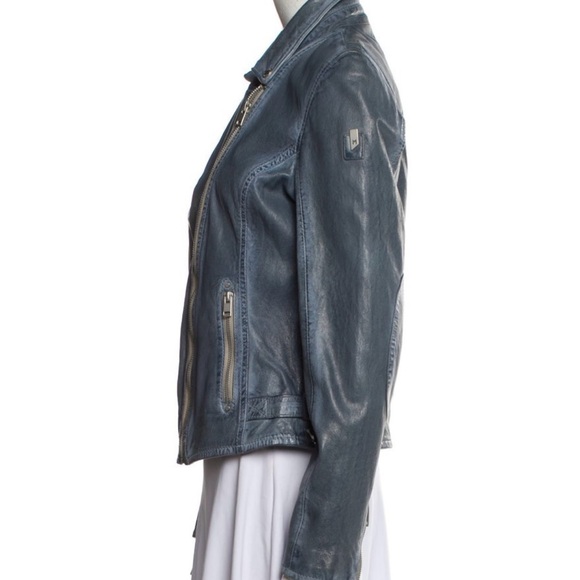 COPY - $298 NWOT • Mauritius Lamb Leather Biker Jacket - Size 6 - Picture 3 of 3